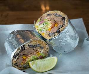 A black bean burrito.