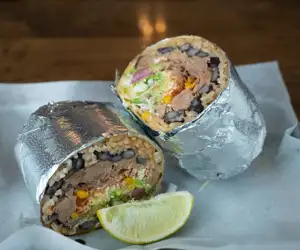 A black bean burrito.